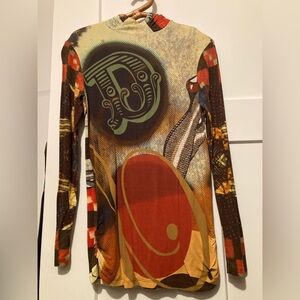 DESIGUAL 
TURTLENECK LONG SLEEVE SHIRT 
COLORFUL SZ. M
